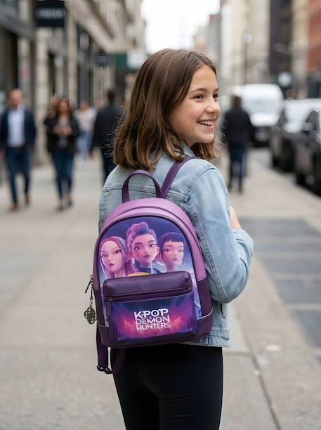 Petit sac à dos k-pop demon hunters huntrix simili cuir violet Violet 1 - vertbaudet enfant 