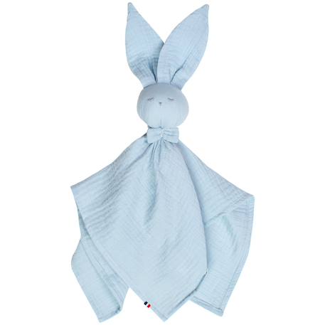 Doudou lapin  en gaze de coton jeanne Beige+Blanc+Blanc à pois or+Bleu+Camel+Écru+Gris+Rose+Terracotta+Vert de gris 19 - vertbaudet enfant 