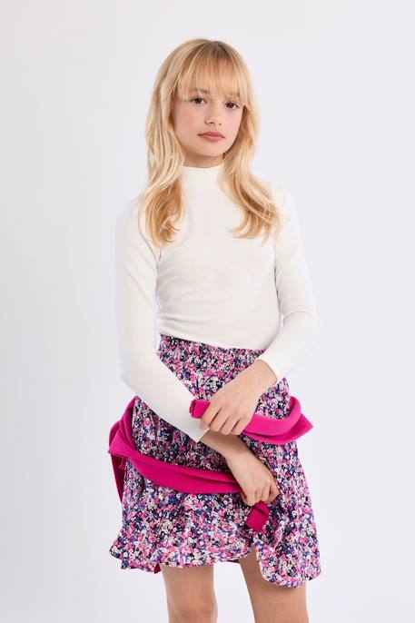 Top manches longues col montant Noir+Offwhite 6 - vertbaudet enfant 