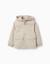 Veste avec doublure et capuche amovible Beige clair+Bleu 1 - vertbaudet enfant 