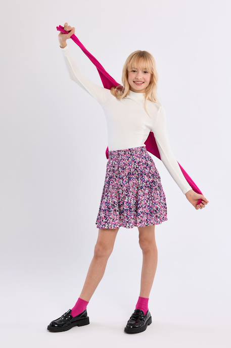 Top manches longues col montant Noir+Offwhite 8 - vertbaudet enfant 