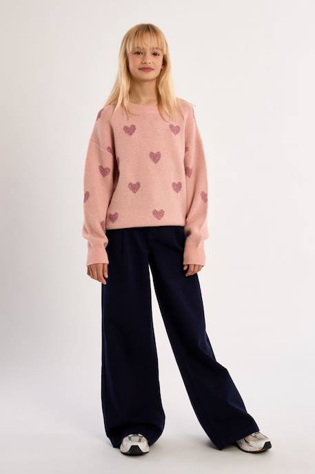 Pull en maille, imprimé cœurs Noir+Rose 8 - vertbaudet enfant 
