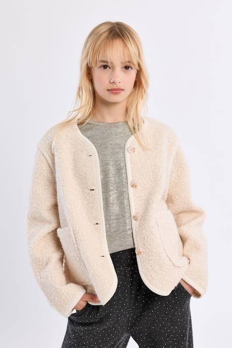 Veste texturée, à boutons Offwhite 1 - vertbaudet enfant 