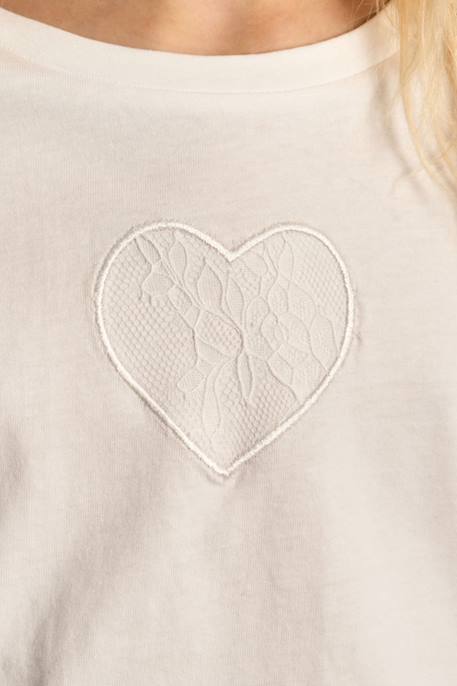 T-shirt manches longues, détail dentelle Blanc 2 - vertbaudet enfant 