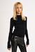 Pull en maille, col rond - fille Chocolate+Noir 6 - vertbaudet enfant 
