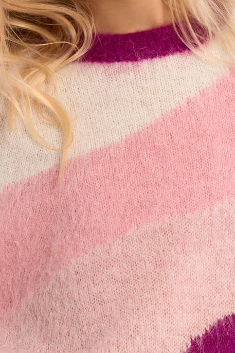 Pull en maille brossée Rose 2 - vertbaudet enfant 