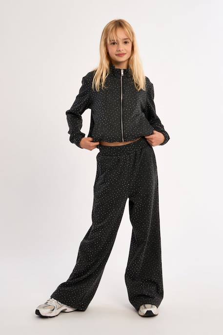 Pantalon jogger à pois - fille Dark grey 4 - vertbaudet enfant 