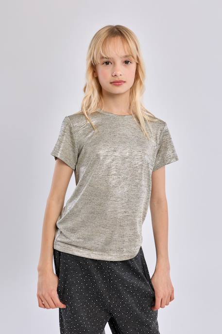 T-shirt manches courtes irisé Beige 4 - vertbaudet enfant 