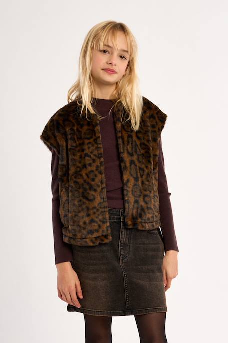 Veste sans manches en fausse fourrure Chocolate 5 - vertbaudet enfant 