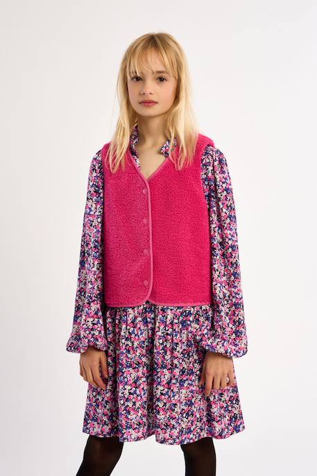 Veste sans manches, imitation mouton Fuchsia+Khaki+Noir+Offwhite 4 - vertbaudet enfant 
