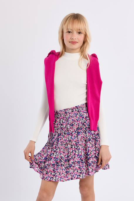 Top manches longues col montant Noir+Offwhite 10 - vertbaudet enfant 