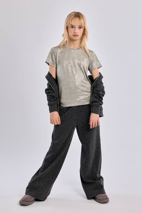 T-shirt manches courtes irisé Beige 3 - vertbaudet enfant 