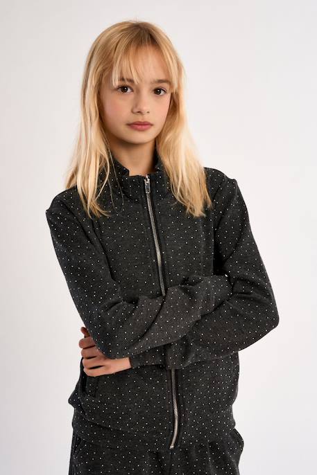 Veste zippée à pois Dark grey 1 - vertbaudet enfant 
