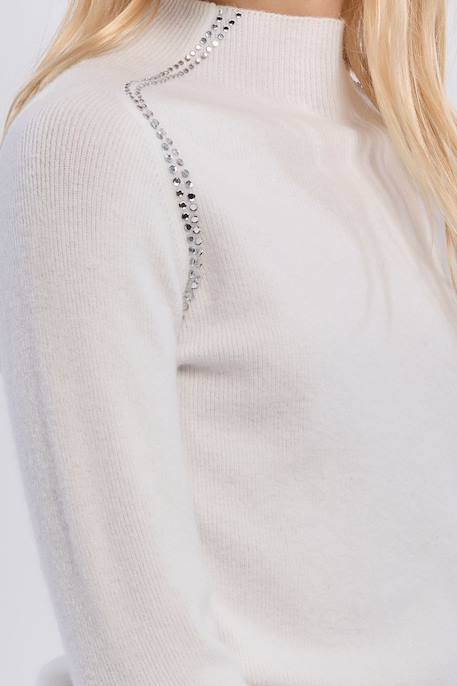 Pull en maille, détail strass - fille Blanc 2 - vertbaudet enfant 