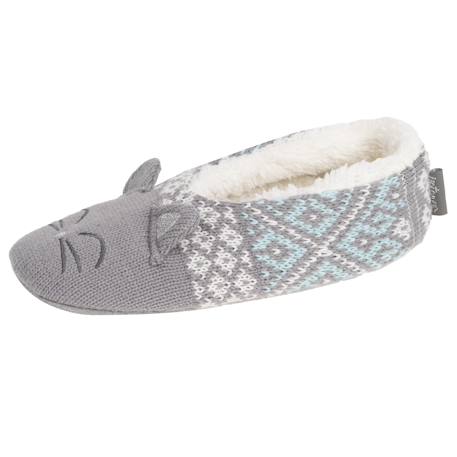 Chaussettes d'intérieur maille jacquard, picots antidérapants Jacquard gris 1 - vertbaudet enfant 