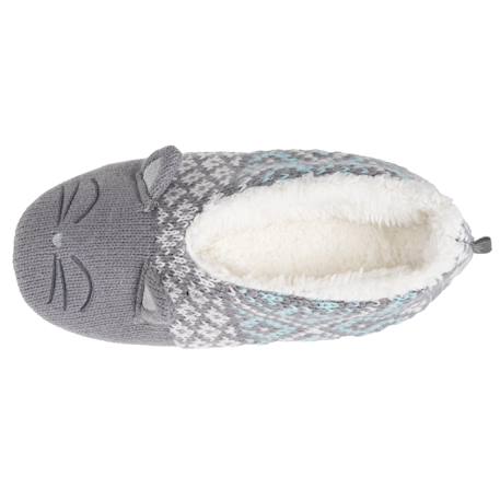 Chaussettes d'intérieur maille jacquard, picots antidérapants Jacquard gris 2 - vertbaudet enfant 