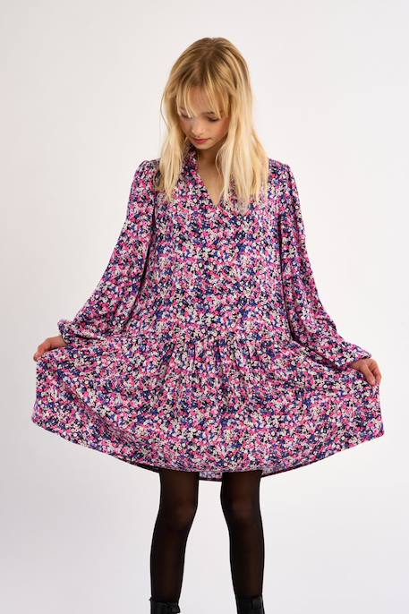 Robe volantée, motif fleuri Pink blanca 3 - vertbaudet enfant 