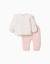 Ensemble en coton peigné avec imprimé fleuri Blanc 1 - vertbaudet enfant 