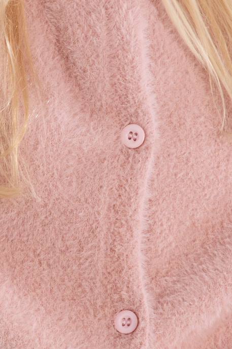 Cardigan duveteux - fille Camel+Jaune+Noir+Old pink 17 - vertbaudet enfant 