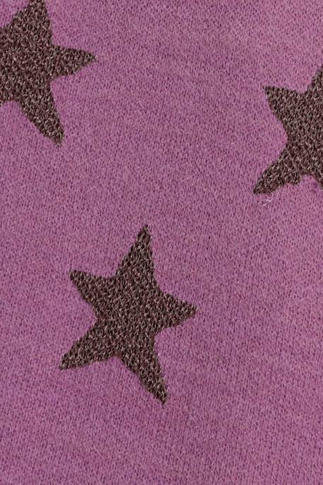 Pull en maille à motifs étoiles - fille Mauve+Noir+Purple 2 - vertbaudet enfant 