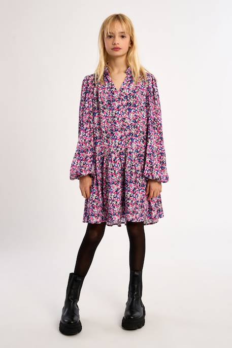 Robe volantée, motif fleuri Pink blanca 4 - vertbaudet enfant 