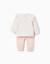 Ensemble en coton peigné avec imprimé fleuri Blanc 2 - vertbaudet enfant 