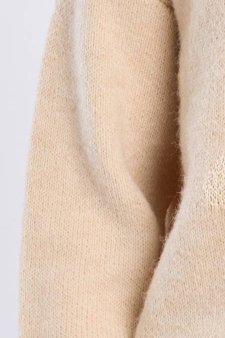 Pull en maille, motif nœud - fille Beige+Khaki 5 - vertbaudet enfant 