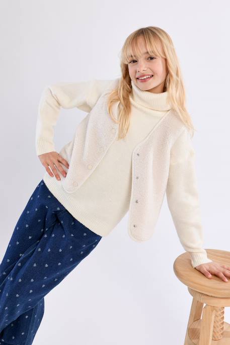 Veste sans manches, imitation mouton Fuchsia+Khaki+Noir+Offwhite 19 - vertbaudet enfant 