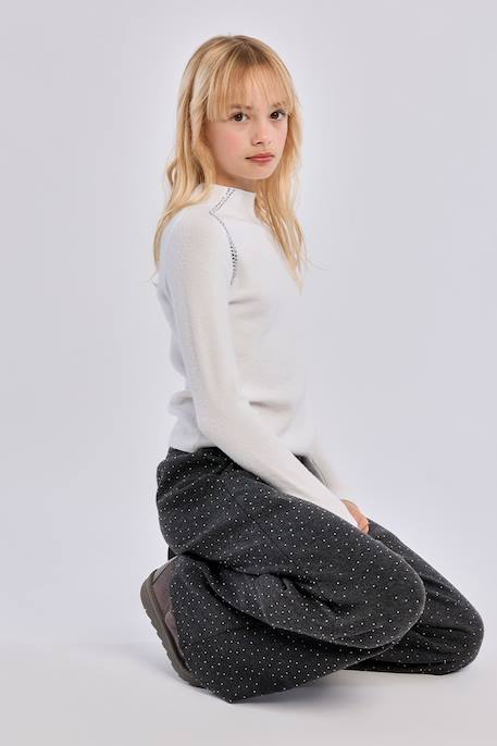 Pull en maille, détail strass Blanc 1 - vertbaudet enfant 