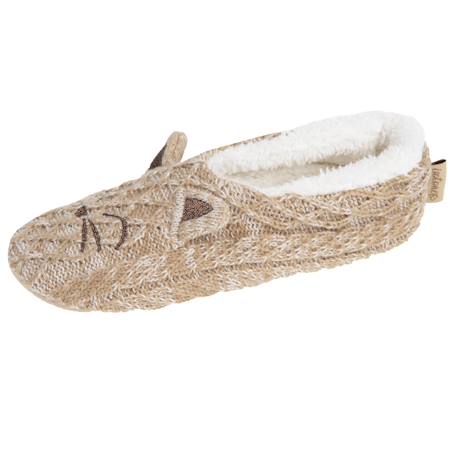 Chaussettes d'intérieur maille torsadée, picots antidérapants Beige chiné 1 - vertbaudet enfant 