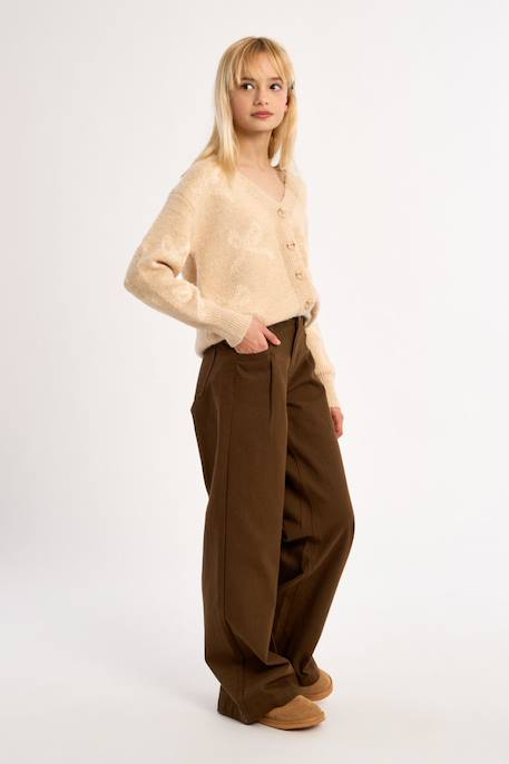 Denim large, taille haute Chocolate 1 - vertbaudet enfant 