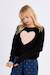 Pull en maille, motif cœur - fille Noir+Offwhite 1 - vertbaudet enfant 