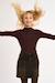 Pull en maille, col rond - fille Chocolate+Noir 4 - vertbaudet enfant 