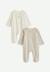 Lot de 2 pyjamas bébé en velours ouverture zippée Ecru 1 - vertbaudet enfant 
