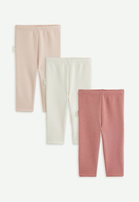 Lot de 3 leggings bébé en molleton ultra chaud Rose 1 - vertbaudet enfant 