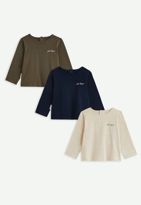 Lot de 3 t-shirts enfant manches longues Vert 1 - vertbaudet enfant 