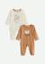 Lot de 2 pyjamas bébé en velours ouverture zippée caramel Marron 1 - vertbaudet enfant 