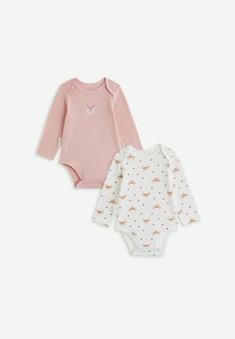 Lot de 2 bodies bébé manches longues cléo Rose 1 - vertbaudet enfant 
