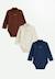 Lot de 3 bodies bébé col roulé manches longues mathéo Bleu 1 - vertbaudet enfant 