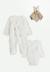Kit naissance 3 pièces pyjama, body et doudou bébé eliah Ecru 1 - vertbaudet enfant 