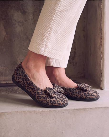 Chaussons ballerines souples, ultra confortables et légers, confort technologie everywear Bleu canardfleurs+Grisirisé+Léopard+Noir+Rayuresbleues+Sauge noeud irisé+Taupe 14 - vertbaudet enfant 