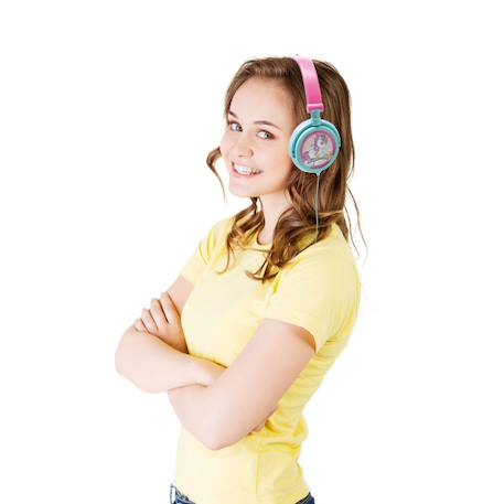 Casque stéréo filaire pliable licorne avec limitation de volume d'écoute ROSE 6 - vertbaudet enfant 
