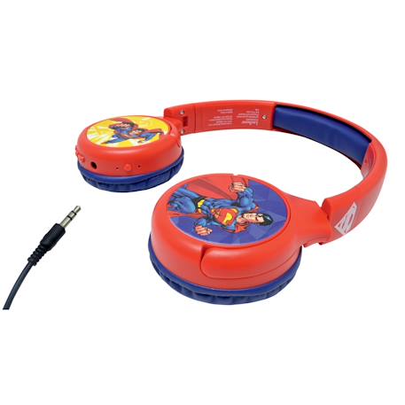 Casque 2 en 1 superman bluetooth et filaire avec limitation de son ROUGE 2 - vertbaudet enfant 