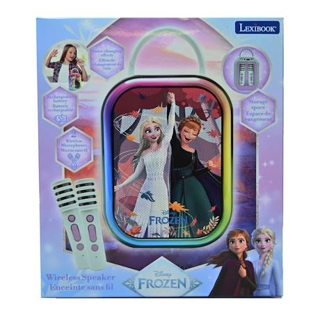 La reine des neiges karaoke bluetooth avec 2 micros sans fil BLEU 3 - vertbaudet enfant 