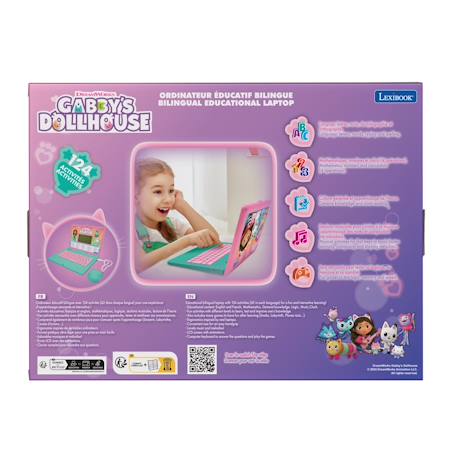 Ordinateur portable éducatif bilingue gabby et la maison magique (fr/en) ROSE 4 - vertbaudet enfant 