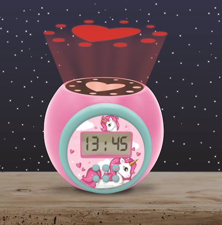 Réveil projecteur Licorne avec Fonction Alarme, veilleuse avec minuterie ROSE 2 - vertbaudet enfant 