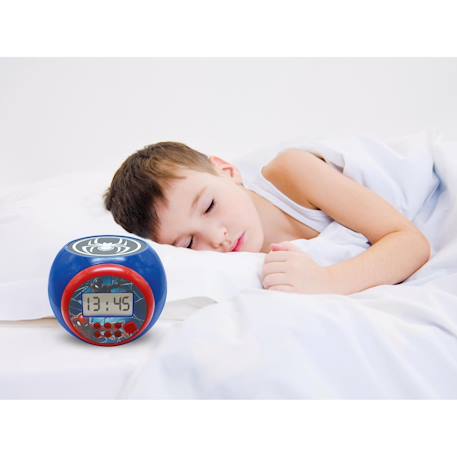 Réveil projecteur Spiderman Marvel, Fonction alarme , veilleuse avec minuterie, à piles BLEU 6 - vertbaudet enfant 