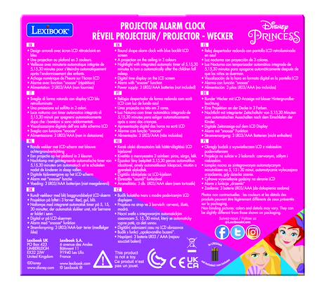 Réveil projecteur disney princesse ROSE 5 - vertbaudet enfant 