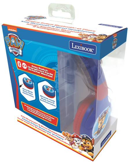 Casque 2 en 1 pat patrouille bluetooth et filaire confortable et pliable avec limitation de son BLEU 5 - vertbaudet enfant 