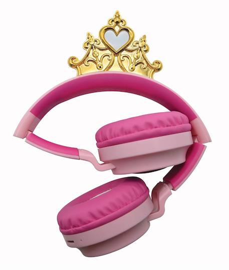 Casque lumineux pliable bluetooth et filaire princesses disney avec limitation du volume ROSE 3 - vertbaudet enfant 